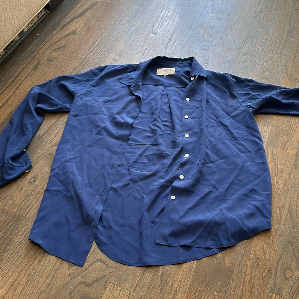 Everlane blue silk shirt, 2